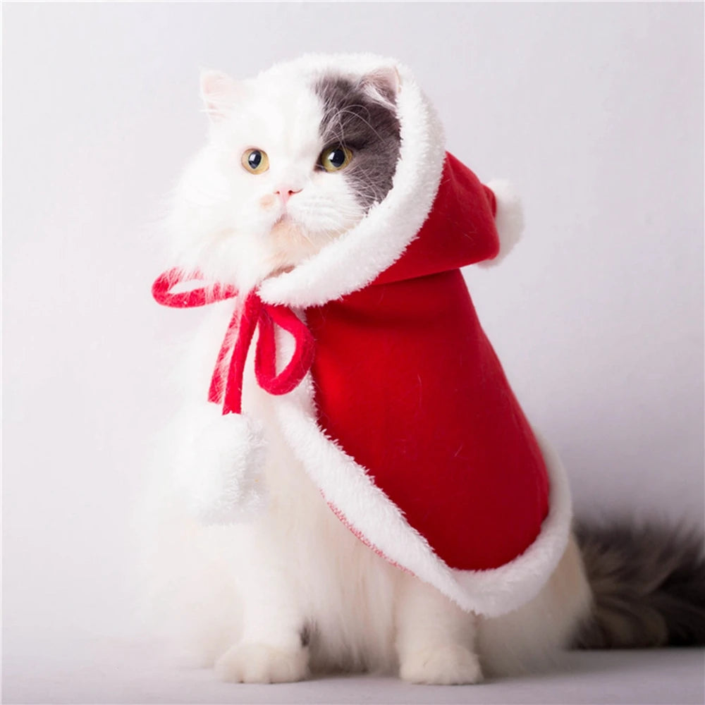 Christmas Pet Santa Cloak Costume